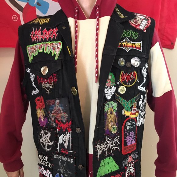 *RARE* Hand Stitched Levi's Patched Metal Vest - Picture 4 of 5